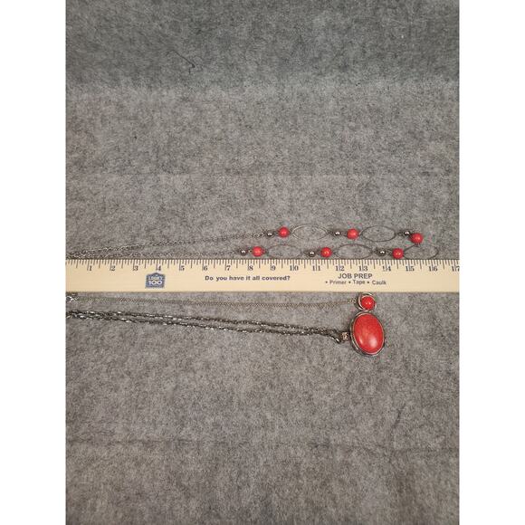 Women's Jewelry Bundle Red Stone Silver Tone Paparazzi Dead Stock Contemporary - Picture 9 of 16